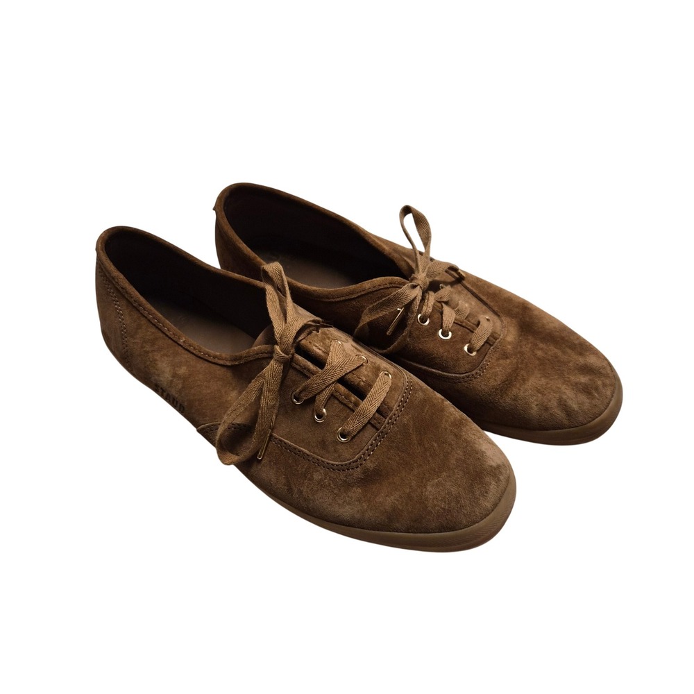 Staud x Keds Brown Suede Lace Up Sneakers WH68313 Womens 8.5